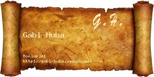 Gabl Huba névjegykártya